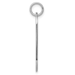 SS Rh-plt Engraveable Dog Tag Polished Front/Satin Back Disc Charm QM442