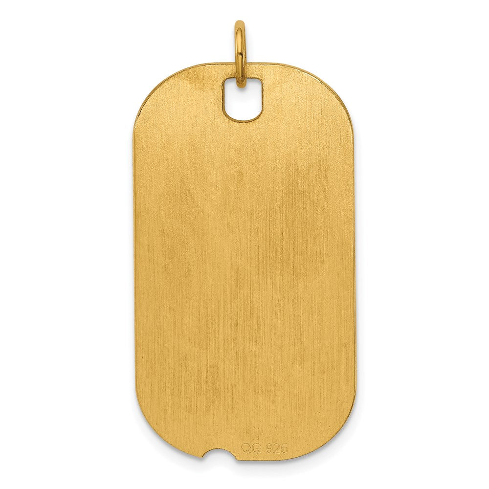 Sterling Silver GP Engraveable Dog Tag Polished Disc Charm QM443G