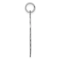 SS Rh-plt Engraveable Heart Patterned Polished Front/Satin Back Disc QM479