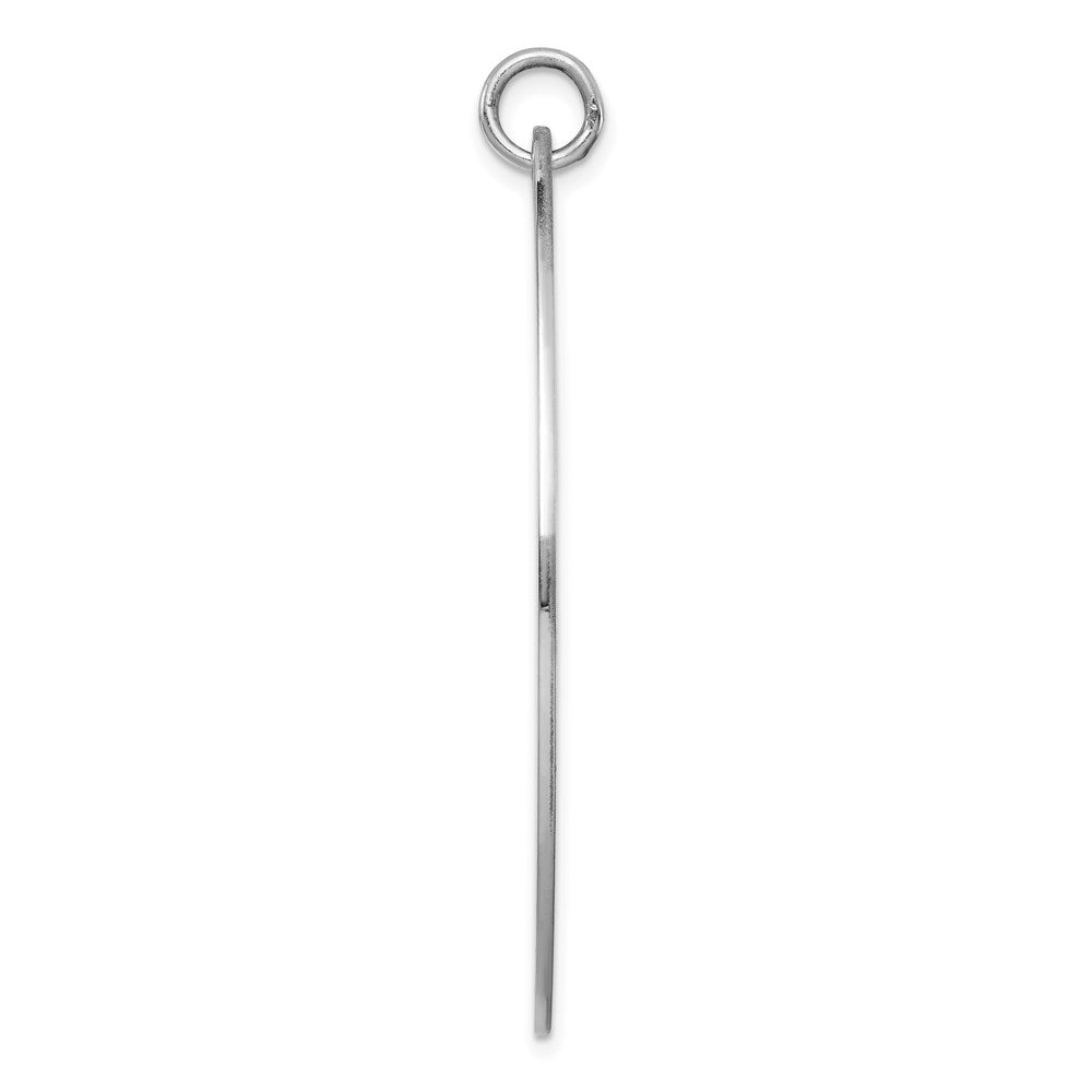 Sterl Silver Rh-plt Engraveable Oval Polished Front/Satin Back Disc Charm QM489