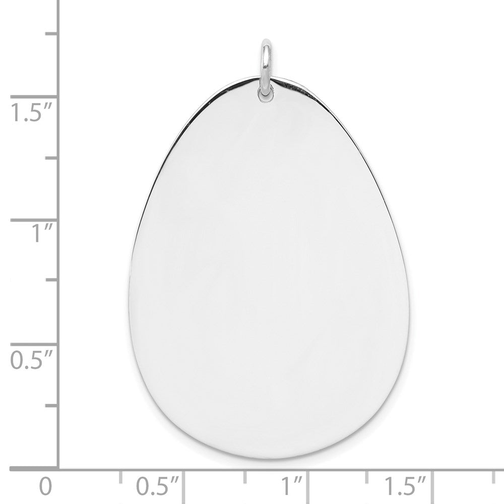 Sterling Silver Rh-plt Engraveable Polished Front/Satin Back Disc Charm QM492