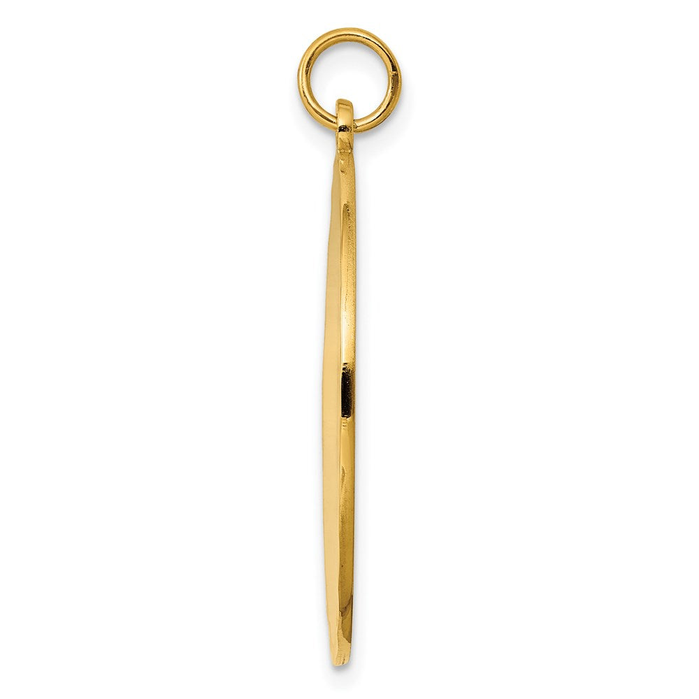 Sterling Silver GP Engraveable Round Polished Disc Charm QM499G