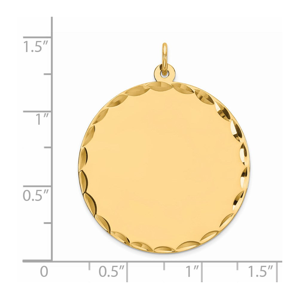 Sterling Silver GP Engraveable Round Polished Disc Charm QM499G