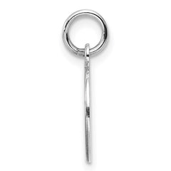 Sterling Silver Rhod-plate Pink Enamel Left Facing Girl Head Disc Charm QM535