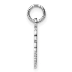 Sterling Silver Rhod-plate Pink Enamel Left Facing Girl Head Disc Charm QM537