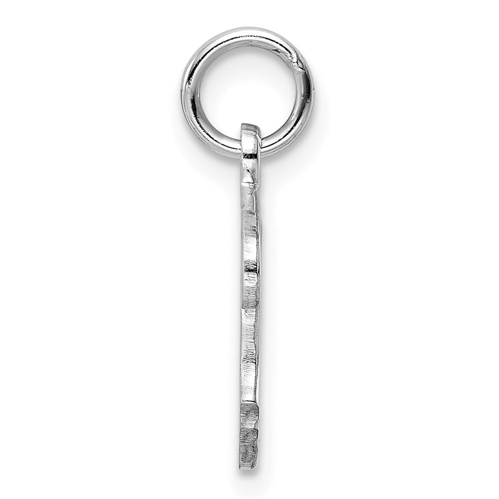 Sterling Silver Rhod-plate Purple Enamel Left Facing Girl Head Disc Charm QM538