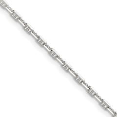 Sterling Silver Polished and D/C 2mm Mariner Link ChainQMA060