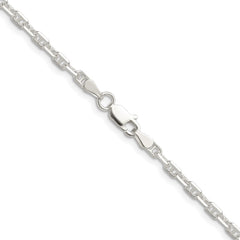 Sterling Silver Polished and D/C 3mm Mariner Link ChainQMA080