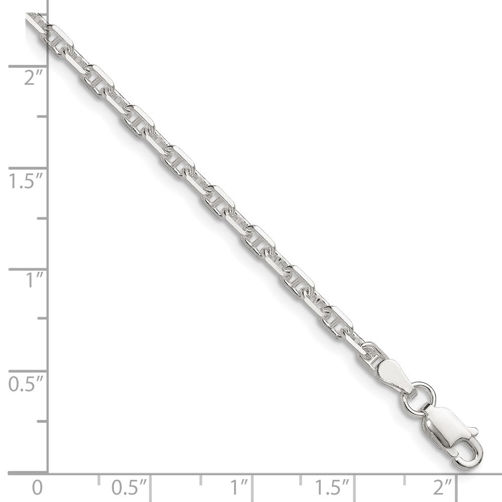 Sterling Silver Polished and D/C 3mm Mariner Link Chain QMA080-8