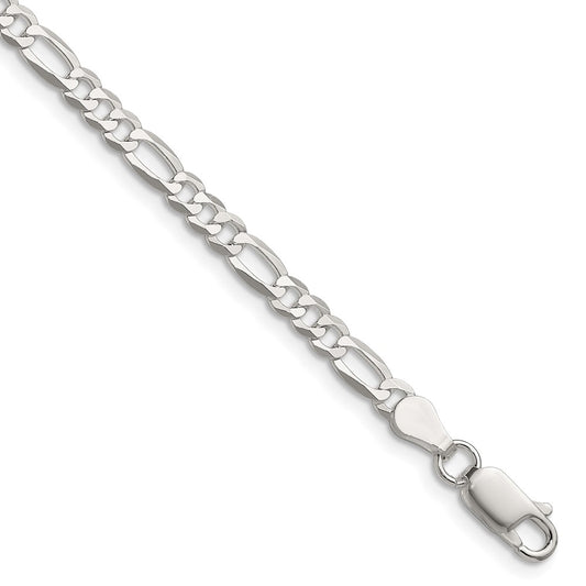Sterling Silver 4.0mm Lightweight Flat Figaro ChainQMB100