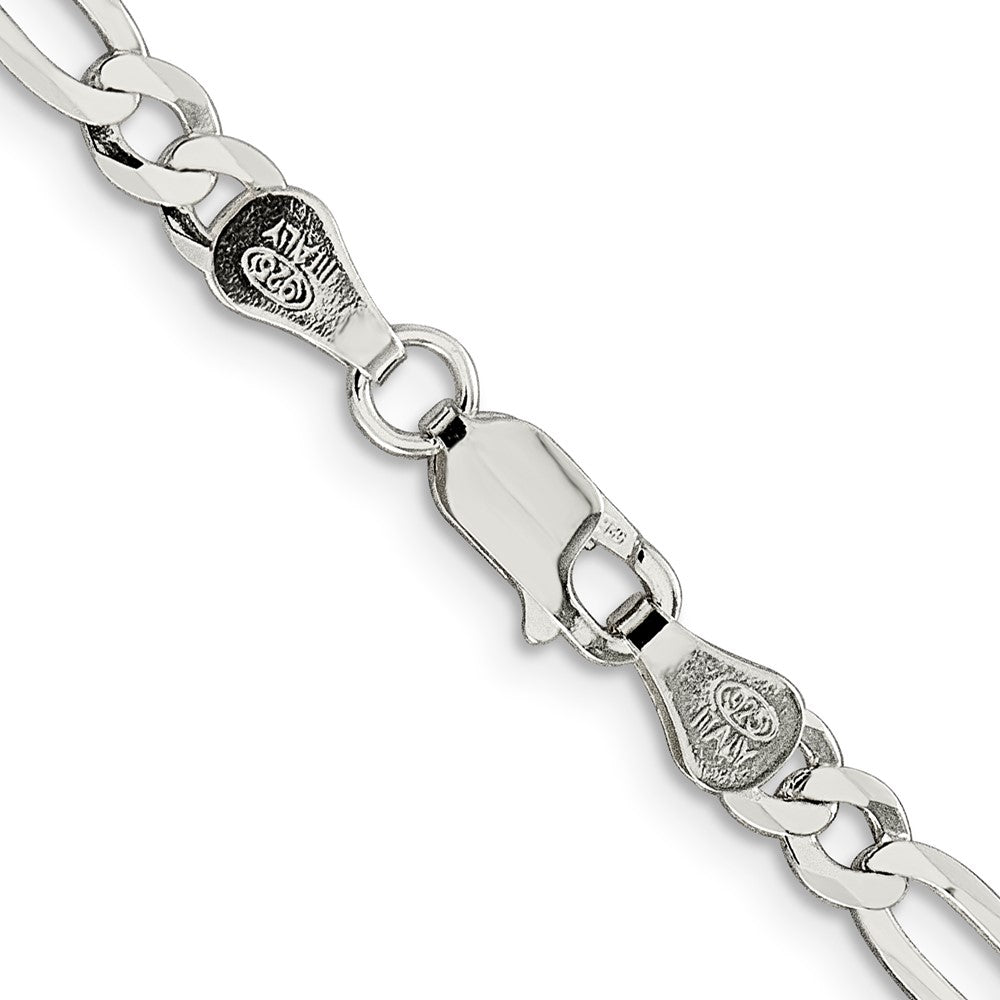 Sterling Silver 4.5mm Lightweight Flat Figaro ChainQMB120