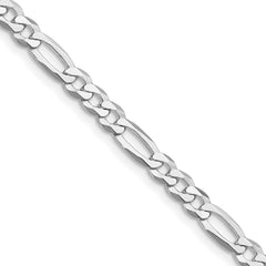 Sterling Silver Rhodium-plated 4.5mm Lightweight Flat Figaro ChainQMB120R