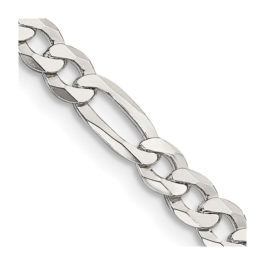 Sterling Silver 4.5mm Lightweight Flat Figaro ChainQMB120