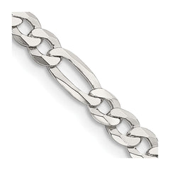 Sterling Silver 4.5mm Lightweight Flat Figaro ChainQMB120