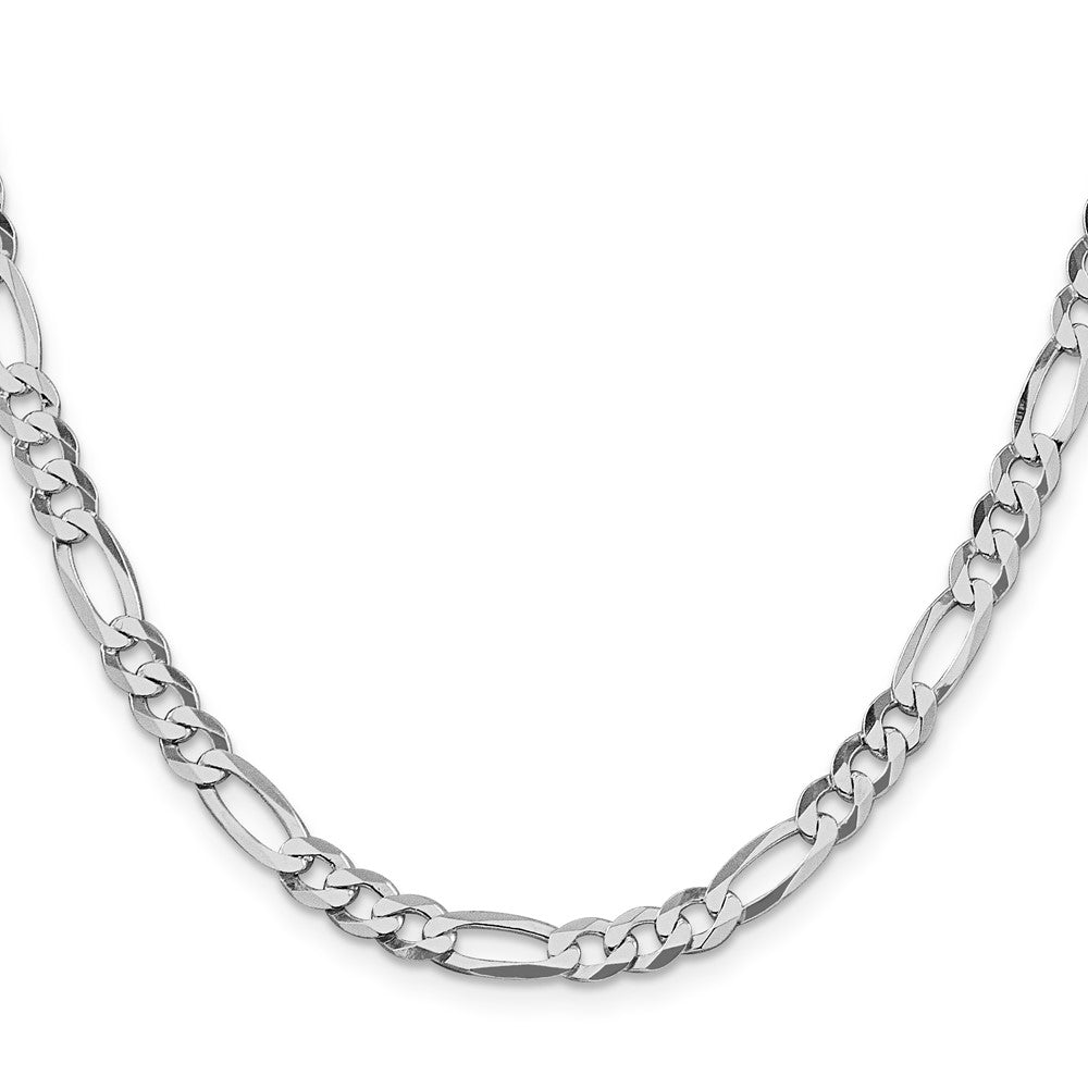 Sterling Silver Rhodium-plated 5.5mm Lightweight Flat Figaro ChainQMB150R
