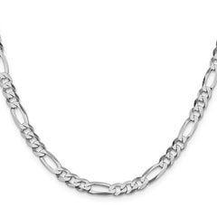Sterling Silver Rhodium-plated 5.5mm Lightweight Flat Figaro ChainQMB150R