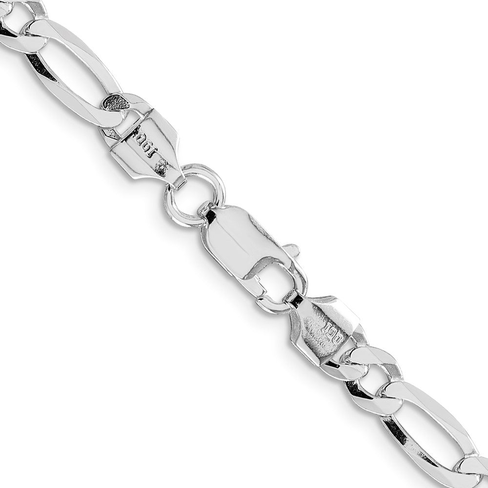 Sterling Silver Rhodium-plated 5.5mm Lightweight Flat Figaro ChainQMB150R