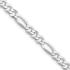Sterling Silver Rhodium-plated 5.5mm Lightweight Flat Figaro ChainQMB150R