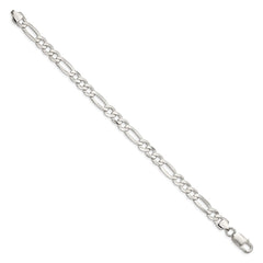 Sterling Silver 7.0mm Lightweight Flat Figaro Chain QMB180-8
