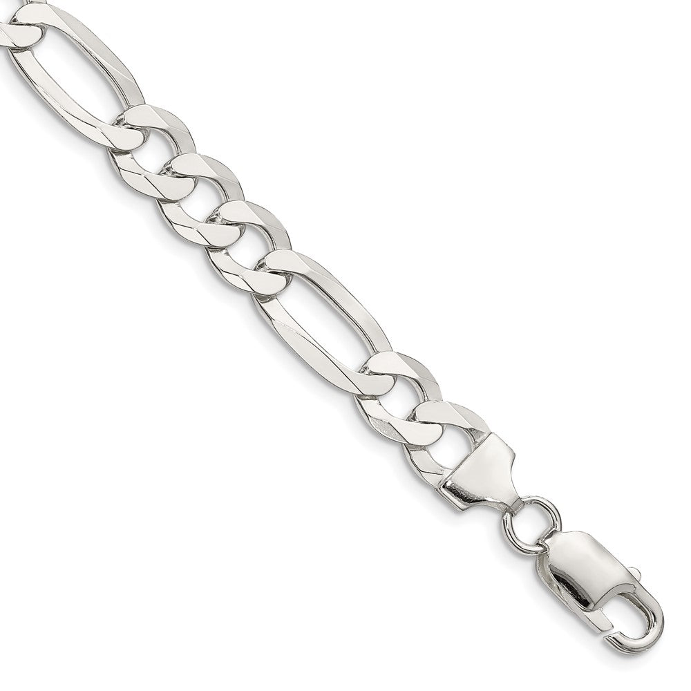 Sterling Silver 8.5mm Lightweight Flat Figaro Chain QMB220-8