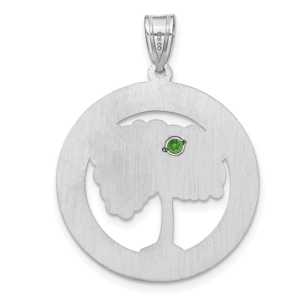 Sterling Silver/Rhodium-plated 1 Birthstone with SS Bezel Family Pendant QMP10_1SS--6