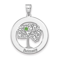 Sterling Silver/Rhodium-plated 1 Birthstone with SS Bezel Family Pendant QMP10_1SS--6