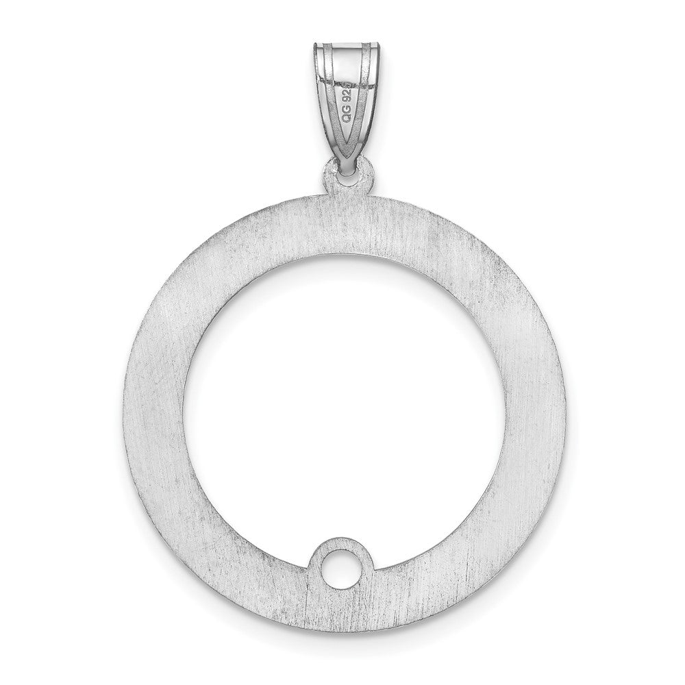 SS/Rhodium-plated 1 Birthstone Circle with SS Bezel Family Pendant QMP11_1SS--6