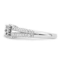 Brilliant Embers Sterling Silver Rhodium-plated 61 Stone Micro Pav������������������ CZ Ring