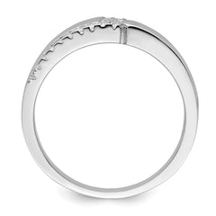 Brilliant Embers Sterling Silver Rhodium-plated 24 Stone Micro Pav������������������ CZ Men's Ring