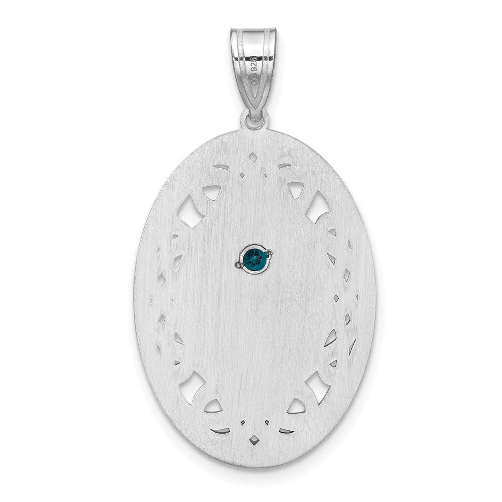 Sterling Silver Rhodium-plated Crystal Family Pendant QMP13_1SS--6