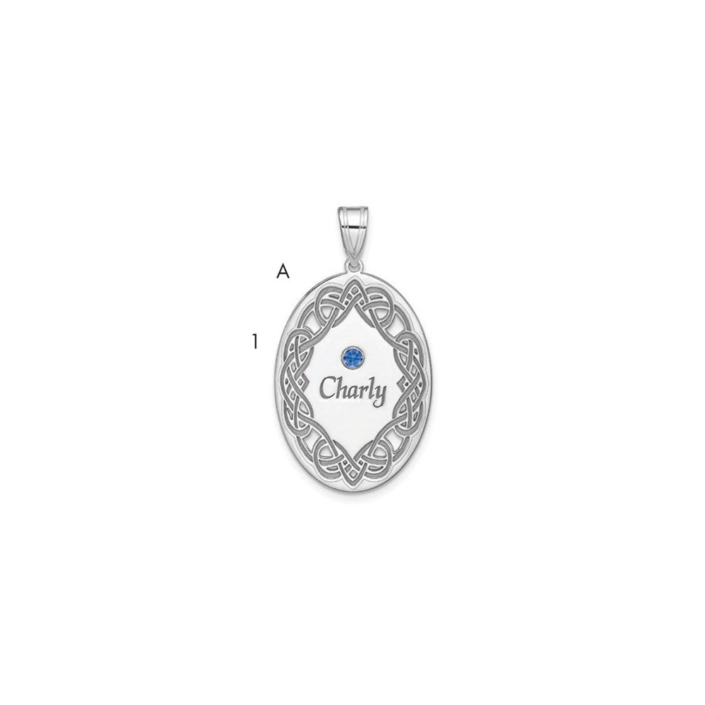 Sterling Silver Rhodium-plated Crystal Family Pendant QMP13_1SS--6