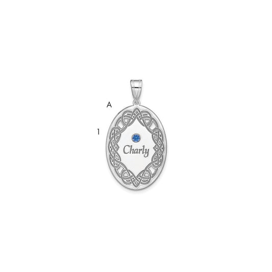 Sterling Silver Rhodium-plated Crystal Family Pendant QMP13_1SS--6