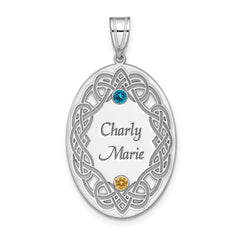 Sterling Silver Rhodium-plated Crystal Family Pendant QMP13_2SS--6