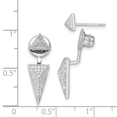 QMP1497 Brilliant Embers Sterling Silver Rhodium-plated 104 Stone Micro Pav������ CZ Convertible Back Earrings