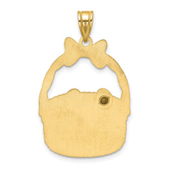 Sterling Silver/Gold-Plated 1 Birthstone with SS Bezel Easter Basket Pendan QMP1538_1GP--6