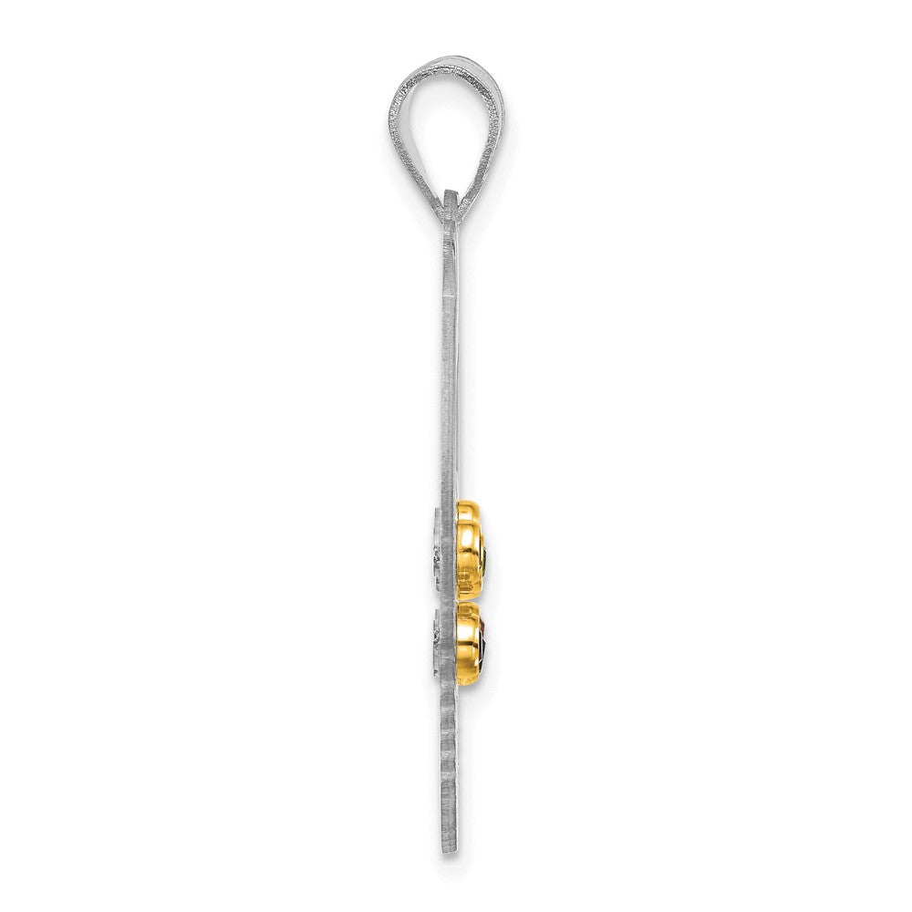 Sterling Silver 7 Birthstone with 14ky Bezel Easter Basket Pendant QMP1538_7G--6