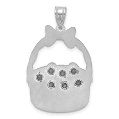 Sterling Silver 7 Birthstone with 14ky Bezel Easter Basket Pendant QMP1538_7G--6