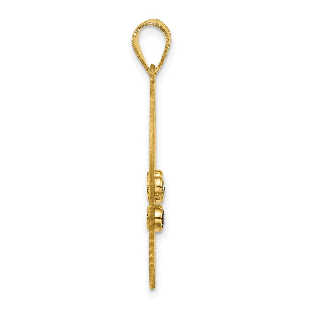 Sterling Silver/Gold-Plated 7 Birthstone with SS Bezel Easter Basket Pendan QMP1538_7GP--6