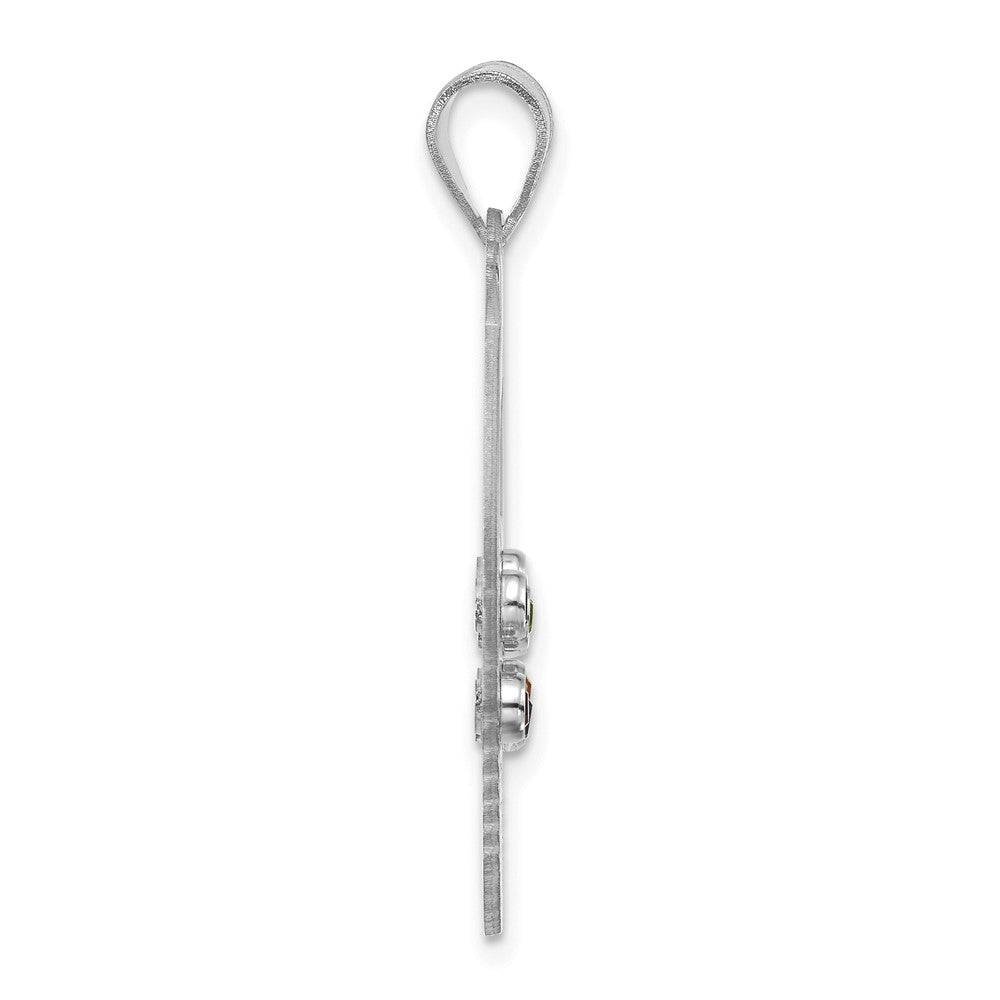 Sterling Silver 7 Birthstone with SS Bezel Easter Basket Pendant QMP1538_7SS--6