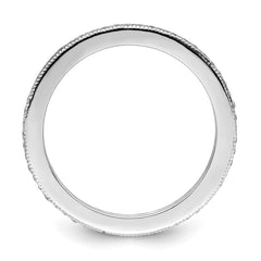 Brilliant Embers Sterling Silver Rhodium-plated 60 Stone Micro Pav CZ Ring