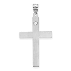 Sterling Silver Rh-plt Crystal Family Cross Pendant QMP5_1SS--6