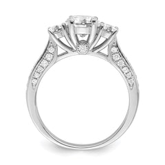 Brilliant Embers Sterling Silver Rhodium-plated 45 Stone Micro Pav������������������ CZ Ring