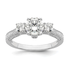 Brilliant Embers Sterling Silver Rhodium-plated 45 Stone Micro Pav������������������ CZ Ring