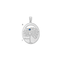 Sterling Silver/Rhod-plated 1 Birthstone with 14k Bezel Family Pendant QMP9_1G--6