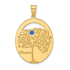Sterling Silver/Gold-plated 1 Birthstone with SS Bezel Family Pendant QMP9_1GP--6
