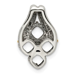 Sterling Silver Antiqued w/14k 4-stone Mother's Pendant QMPD10_4--6