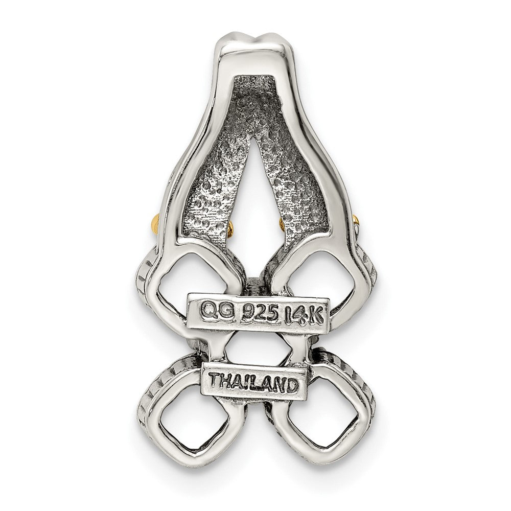 Sterling Silver Antiqued w/14k 5-stone Mother's Pendant QMPD10_5--6