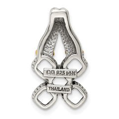 Sterling Silver Antiqued w/14k 5-stone Mother's Pendant QMPD10_5--6