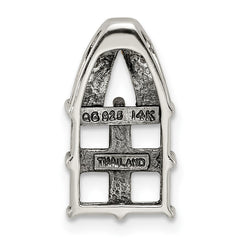 Sterling Silver Antiqued w/14k 4-stone w/Diamond Mothers Pendant Semi-Mount QMPD12_4--6