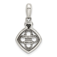 Sterling Silver Antiqued w/14k 4-stone w/Diamond Mother's Pendant QMPD26_4--6